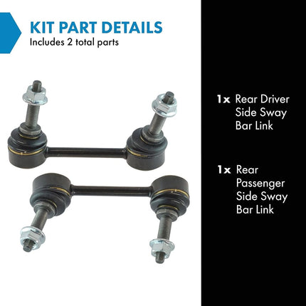 TRQ Rear Sway Bar Stabilizer Link Set Compatible with 2011-2022 Dodge Durango 2011-2019 Jeep Grand Cherokee
