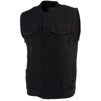 Milwaukee Men's Denim Club Vest with Hidden Snap and Zip (Black, X-Large)