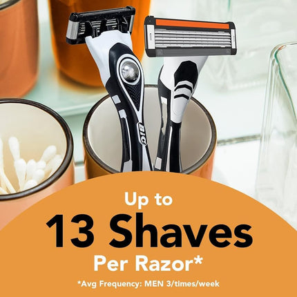 BIC Flex 5 Refillable Men's 5 Blade Razors, Holiday Grooming for a Smooth Shave, 1 Handle and 12 Cartridges-Pack, Stocking Stuffers