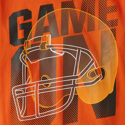 The Children's Place Sports Short Sleeve Graphic T-Shirts, Football/Player/Game on 3-Pack, Large