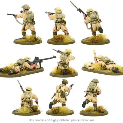 British 8th Army Infantry - 28mm Scale Plastic Miniatures for Bolt Action