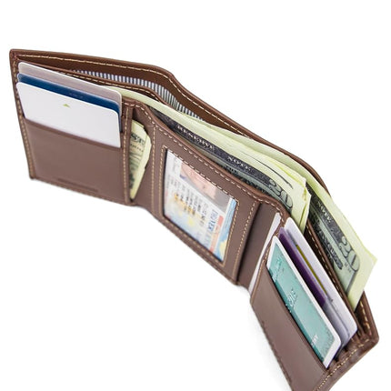 Timberland Men's Leather Trifold With Id Window Tri Fold Wallet, Brown (Hunter), One Size UK