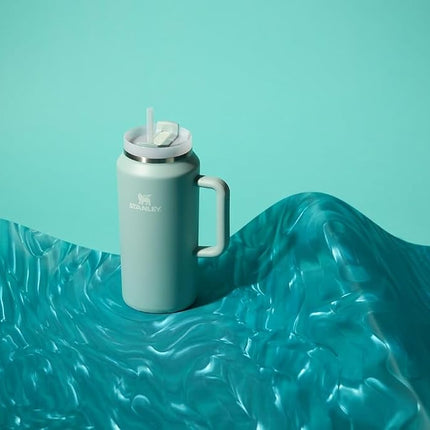 STANLEY 1.9 L Tumbler with Handle and Straw, 3 Position Lid, Large Capacity for Travel and Sports, Insulated Stainless Steel Mug, BPA Free, Seafoam