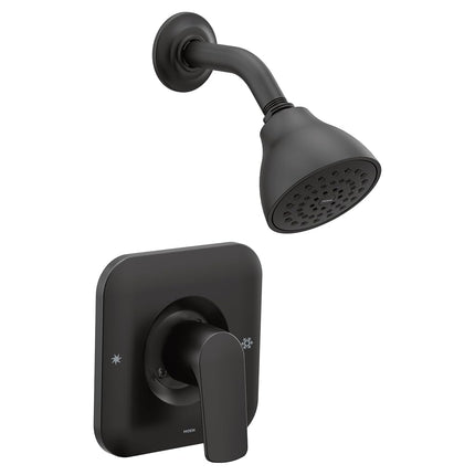 Moen T2812BL Rizon Posi-Temp Embellecedor de ducha sin válvula, caudal de 2.5 GPM, negro mate