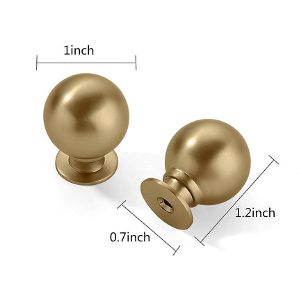 CABDM 20 Pack 1 Inch Vintage Ball Champagne Bronze Cabinet Knobs Kitchen Cabinet Hardware Satin Brass Drawer Knobs Pulls for Drawers.