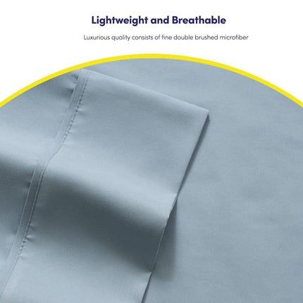 Twin XL Size Bed Sheets - 4 Piece 1500 Supreme Collection Fine Brushed Microfiber Deep Pocket Twin X-Large Sheet Set Bedding - 1 EXTRA PILLOW CASES, GREAT VALUE, Twin XL, Misty Blue