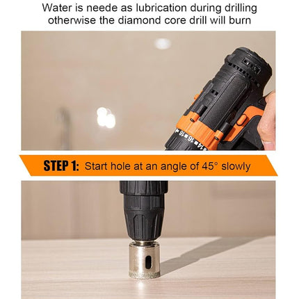 Diamond Drill bits, 15 PCS Diamond Hole Saw Drill Bit Set for Tile Pot, Glass Drill bits for Ceramic Bottles Porcelain Marble Granite Stone