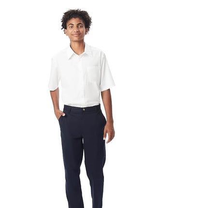 French Toast Boys Pantalones Chinos Elásticos de Ajuste Recto con Cintura Ajustable (Estándar y Robusto), Azul Marino, 36W x 30L US, Azul Marino, 36W x 30L