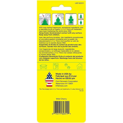 LITTLE TREES Car Air Freshener | Hanging Paper Tree for Home or Car | Wild Cherry | Pack of 6