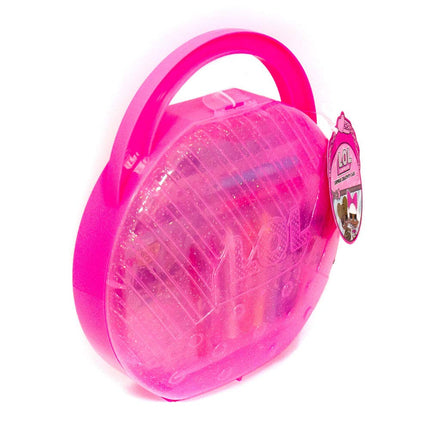 L.O.L. Surprise Creativity Case by Horizon Group USA, Coloring Pages, Makers, Glitter Glue, Crayons & Paper Dolls Included, Hot Pink