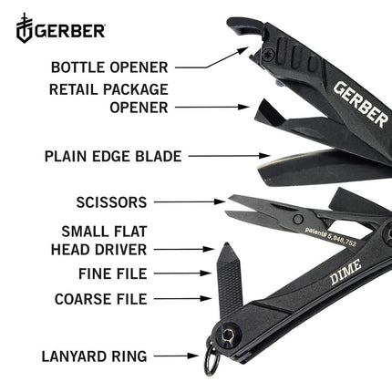 Gerber Dime Multi-Tool, Black [30-000469]