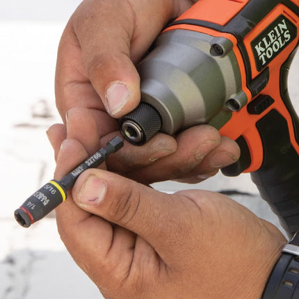 Klein Tools 32768 Klein Tools 32768 Impact Driver, 3-in-1 SAE Impact Socket and Bit Holder, Flip Socket with 1/4 Nut Driver and 5/16 Nut Driver Hex Sizes, 3 and 5-Inch Lengths, 2-Piece Set
