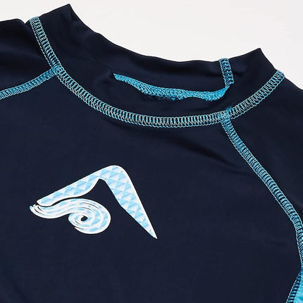 Kanu Surf Boys' Revival UPF 50+ Sun Protective Rashguard Swim Shirt, Flex Navy, 8