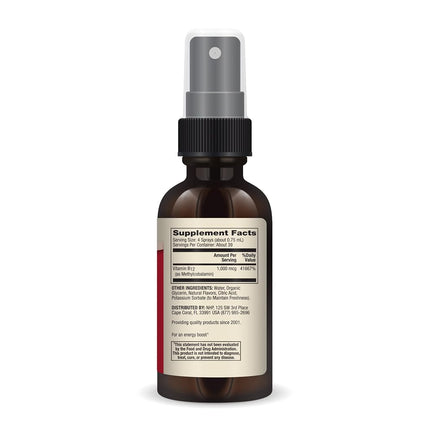 Dr. Mercola Methyl B12 Energy Boost Spray, 0.98 Fl. Oz. (29 mL), 39 Servings, 1,000 mcg Per Serving, Dietary Supplement, Non-GMO
