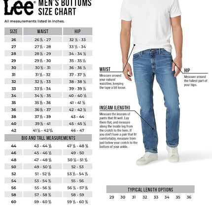 LEE - Mens Jeans - Regular Straight Fit - Extreme Motion - Black