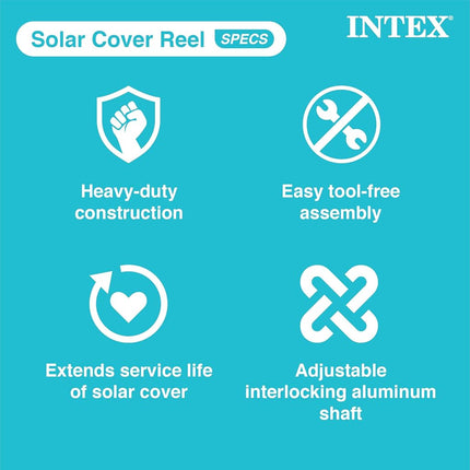 Intex 28051 Solar Cover Roller for Swimming Pools 274-488 cm Aluminium and PVC Grey