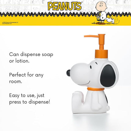 Peanuts Snoopy Soap/Lotion/Hand Sanitizer Resin Pump Dispenser, 12.70 Ounces, (Officially Licensed Product) by Franco Collectibles