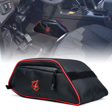 Bolsa de almacenamiento para consola central Xprite UTV para Polaris General 1000/1000-4 todoterreno 2016, 2017, 2018, 2019, 2020, 2021 Organizador de bolsillo para asientos centrales - Redlining