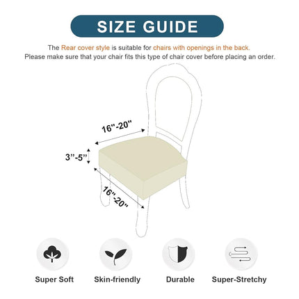 Seat Covers for Dining Room Chair Covers Dining Chair Covers (4 PCS-Rear-gapped, Beige)