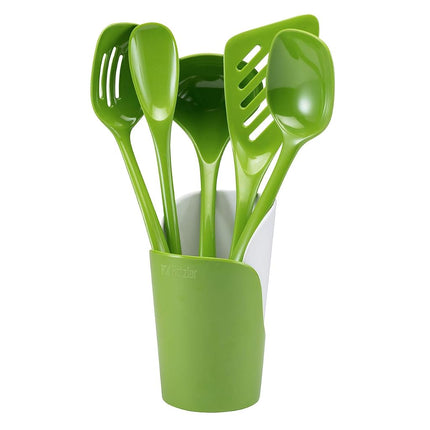 Hutzler Melamine Cooking Utensils and Crock Set, 6