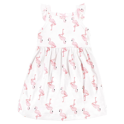 Hudson Baby Baby Girls' Cotton Dresses, Flamingo Pineapple, 12-18 Months