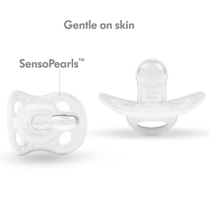 Sucette Medela Baby | Nouveau-né 0-2 Mois | Lot de 2 | Comprend un étui de stérilisation | Sans silicone et sans BPA | Favorise la succion naturelle | Transparente
