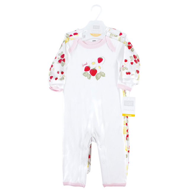 Hudson Baby Baby Cotton Union Suit, 3 Pack, Fruit, 6 Months