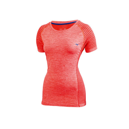 Mizuno Running Women's Seeker Tee, Small, Fiery Co