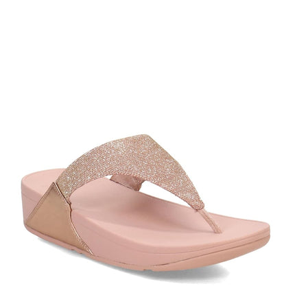 FitFlop Women's, Lulu Shimmerlux Thong Sandal, Rose Gold, 3 UK