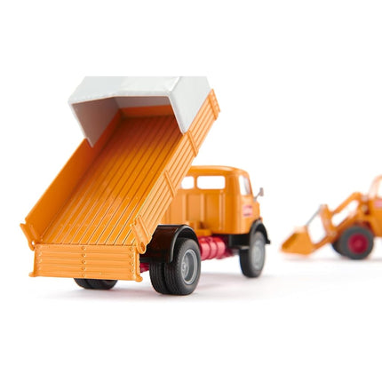 Siku 4117, Mercedes-Benz 710 with Kramer 411 Wheel Loader Bölling, 1:50, Metal/Plastic, Yellow, Movable Parts