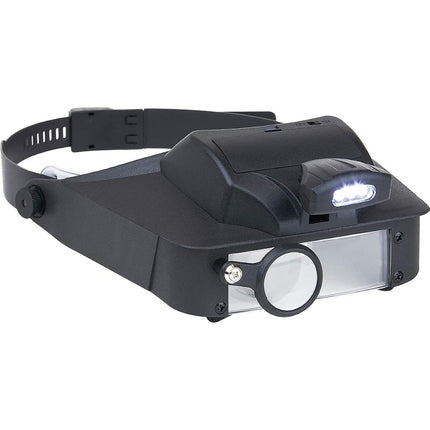Carson LumiVisor Head Magnifier - Black Head Visor with LED Lighted Magnifier (2x/3x/5x/6x) (LV-10)