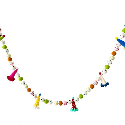 Happy Birthday Banner, Felt Ball Garland - Birthda