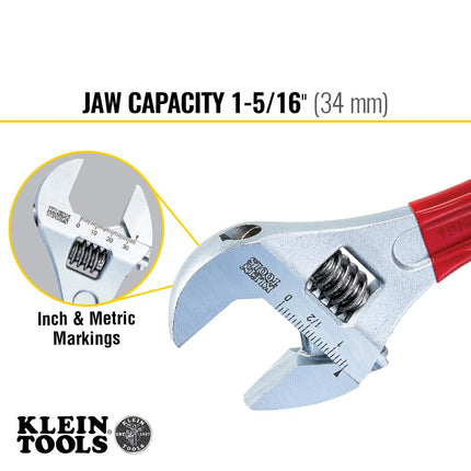 KLEIN TOOLS Adjustable Wrench Extra Capacity, 10-Inch Klein Tools D507-10