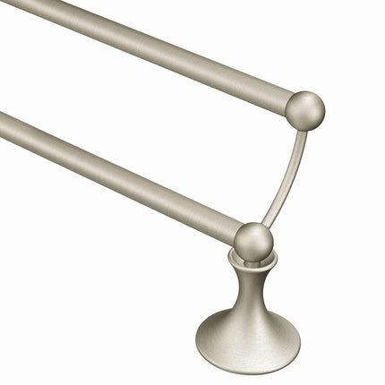 Moen DN7722BN Lounge 24-Inch Bathroom Double Towel Bar, Brushed Nickel