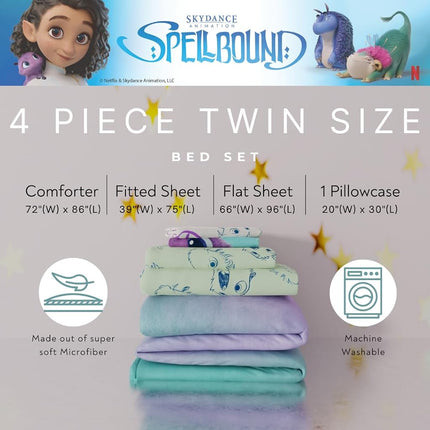Franco Spellbound Kids Bedding Super Soft Microfiber Comforter and Sheet Set, 4 Piece Twin Size, (Officially Licensed Product)