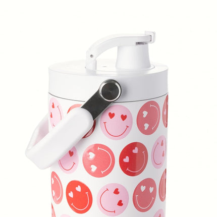Simple Modern Valentine's Day Trek Pivot | 30oz Flip Straw Tumbler with Handle | Gifts for Her | Water Bottle & Boot | Interchangeable Straw & Chug Lids | Stainless Steel Jug | Happy Heart Eyes