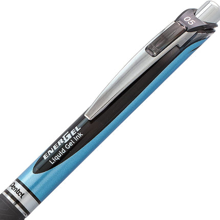 Pentel Energel 0.5 mm black needle tip pens, 10 Pack, Rtx Retractable Liquid Gel Pen, Great for Office, School & Home for Women & Men BLN75BP10A