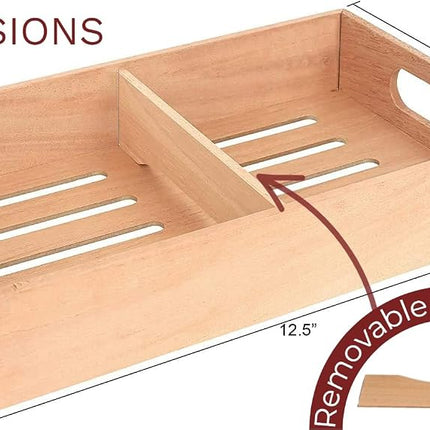 Bandeja para puros Mantello Cigars de cedro español - Divisor ajustable, apta para humidores grandes, para humidor o vestidor 12.5" x 7.5" x 2.25"
