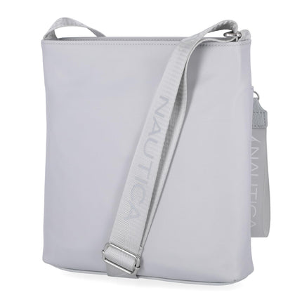Nautica Women's Diver Nylon Small Crossbody Bag Purse with Adjustable Shoulder Strap Cross Body, Ice Grey, One Size