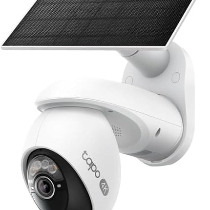 Tapo 4K Solar-Powered Outdoor Camera Wireless, 360° View, No Monthly Fee, Person/Vehicle Detection, 24/7 Time-Lapse Capture, Starlight Color Night Vision, SD/Cloud Storage, Works w/Alexa & Google Home