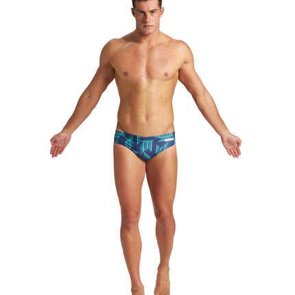 ARENA Calzoncillo de natación para hombre Puzzled Team Print MaxLife, bañador deportivo para entrenamiento profesional