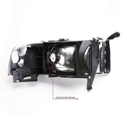 DNA MOTORING HL-OEM-DR94-4P, OEM style Headlight Assembly (Driver and Passenger Side),White