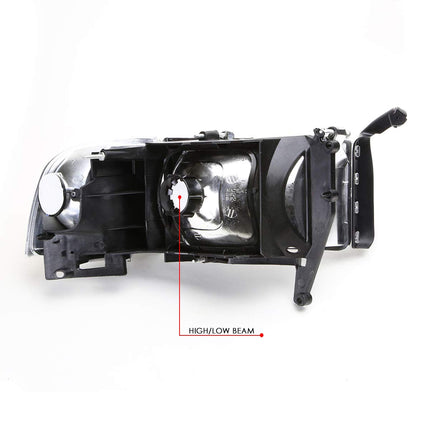 DNA MOTORING HL-OEM-DR94-LEFT OE Style Headlight+Corner Light Replacement For 94-02 Ram Driver Side