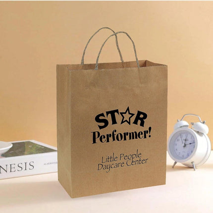 Fun Express Craft Gift Bags ~ Brown Paper 1 dozen - 10" x 5" x 13"