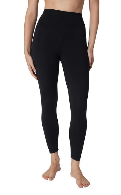 Yogalicious High Waist Squat Proof Soft Printed Leggings for Women, Black V-Back, S