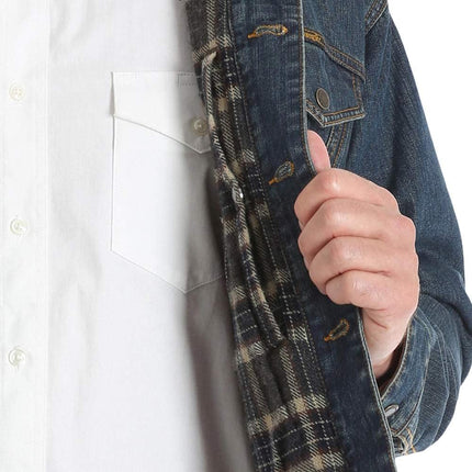 Wrangler Men's Concealed Carry Blanket Lined Denim Jacket, Indigo, XL Tall