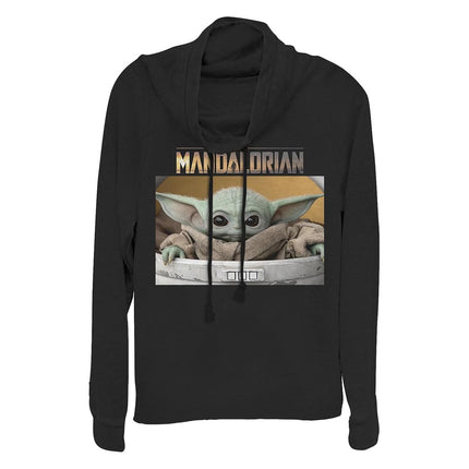 Top de punto de manga larga con cuello desbocado para mujer STAR WARS Mandalorian Small Box, negro, XG