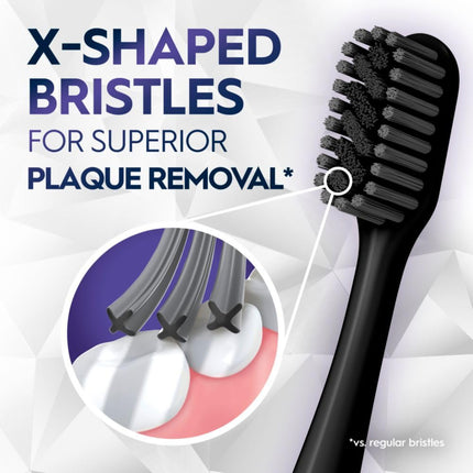 Brosses à dents Oral-B Pro Whitening Brilliance, extra souples, noires, corail et sarcelle, paquet de 4