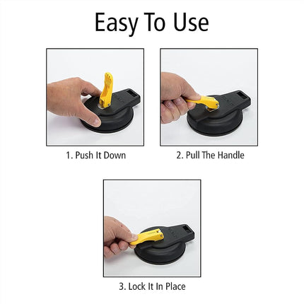 STANLEY S4004 Black/Yellow Vacuum Suction Cup - Heavy-Duty (200 lb Weight Support Limit)