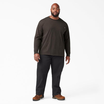 Dickies Men's Big-Tall Long Sleeve Heavyweight Crew Neck, Chocolate Brown, XXX-Large